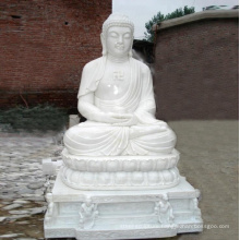 Eastern Hand Carved White Marble Buddha Statue